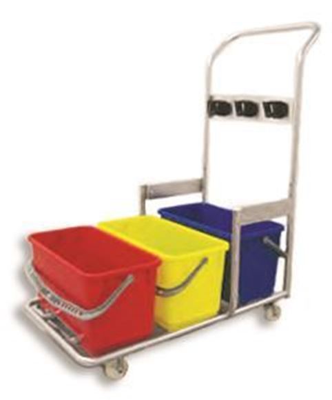 Picture of Cart, Stainless Steel Triple Bucket - C-33S