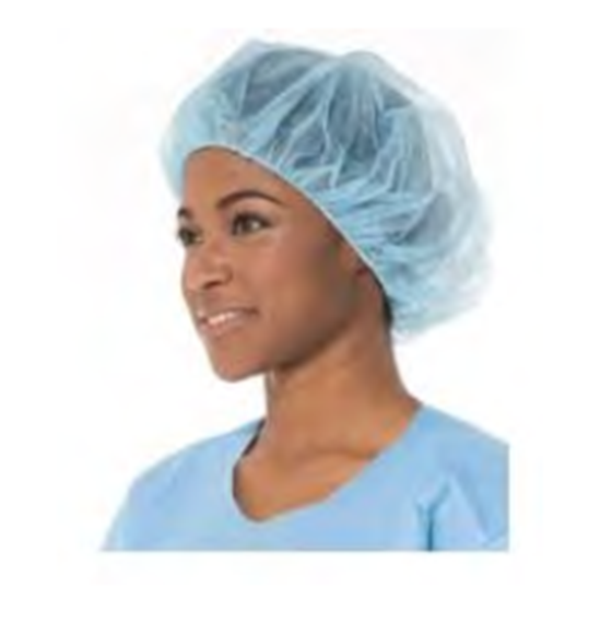 Carter-Health, Bouffant Cap, 24" PP, Blue, Universal, Cleanroom, Personal Protection, USP 797